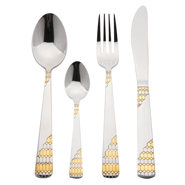 Stainless Steel Flatware Golden and Satin SG-FGS-049