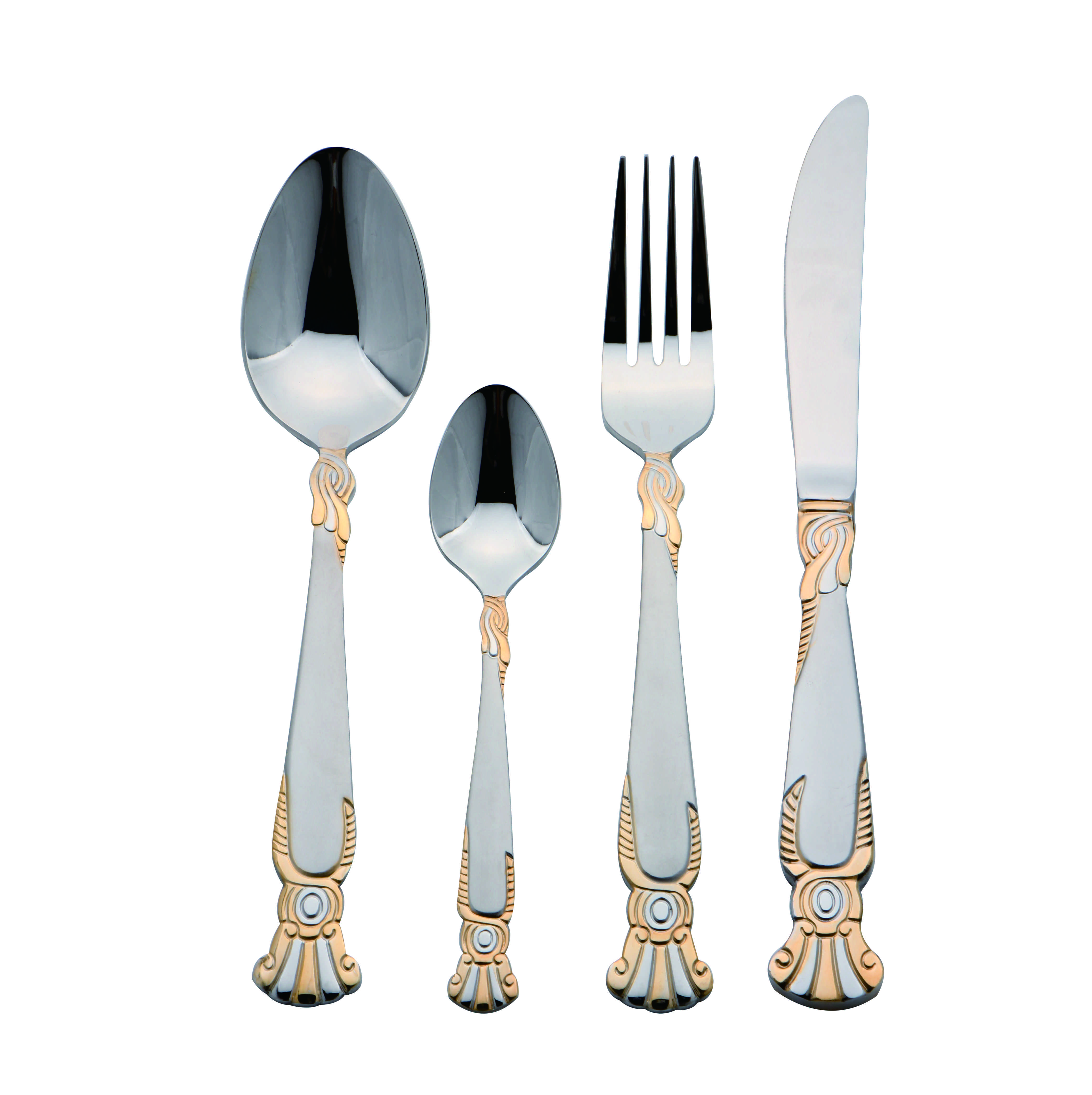 Stainless Steel Flatware Golden and Satin SG-FGS-048