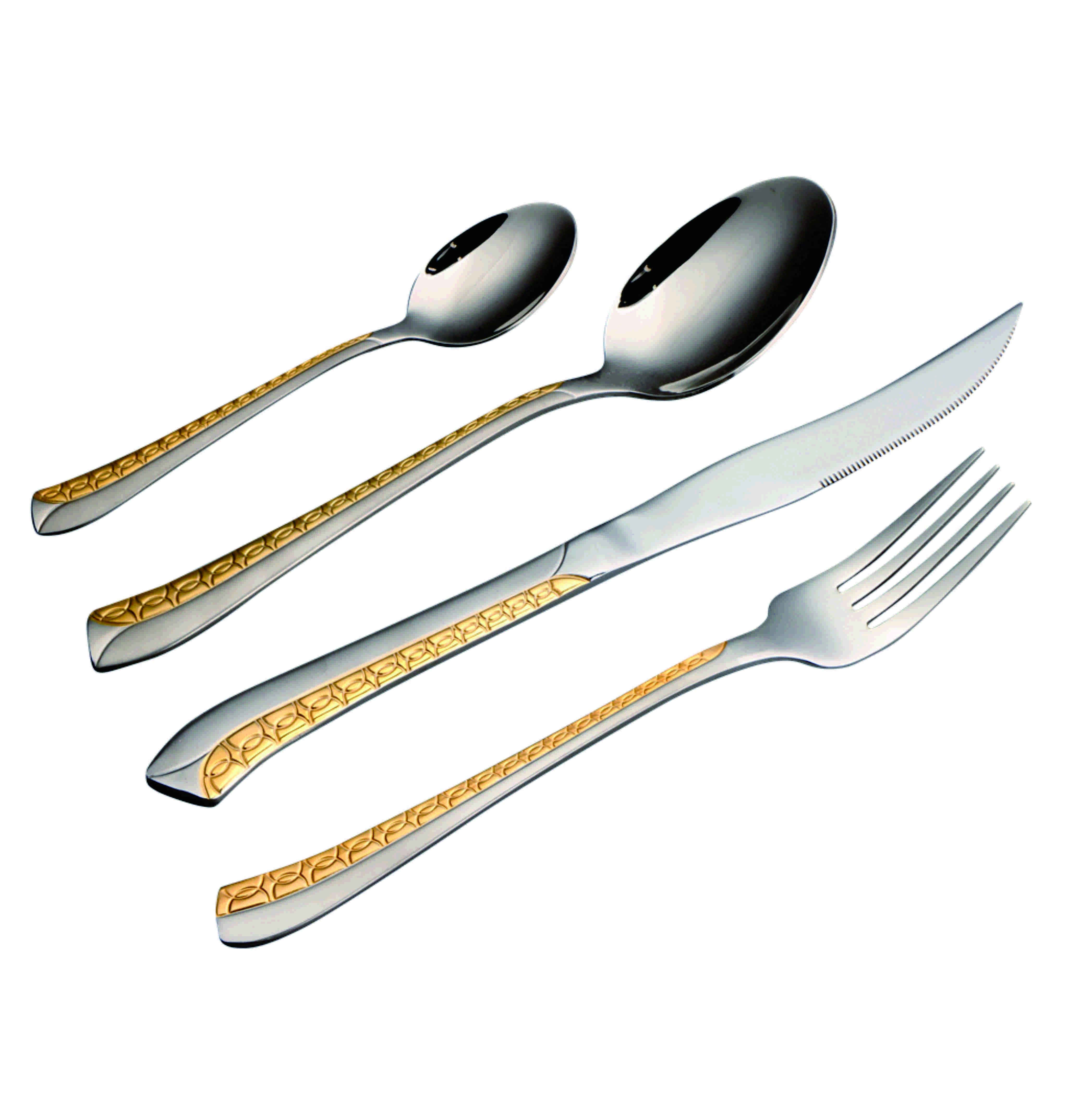 Stainless Steel Flatware Golden and Satin SG-FGS-053