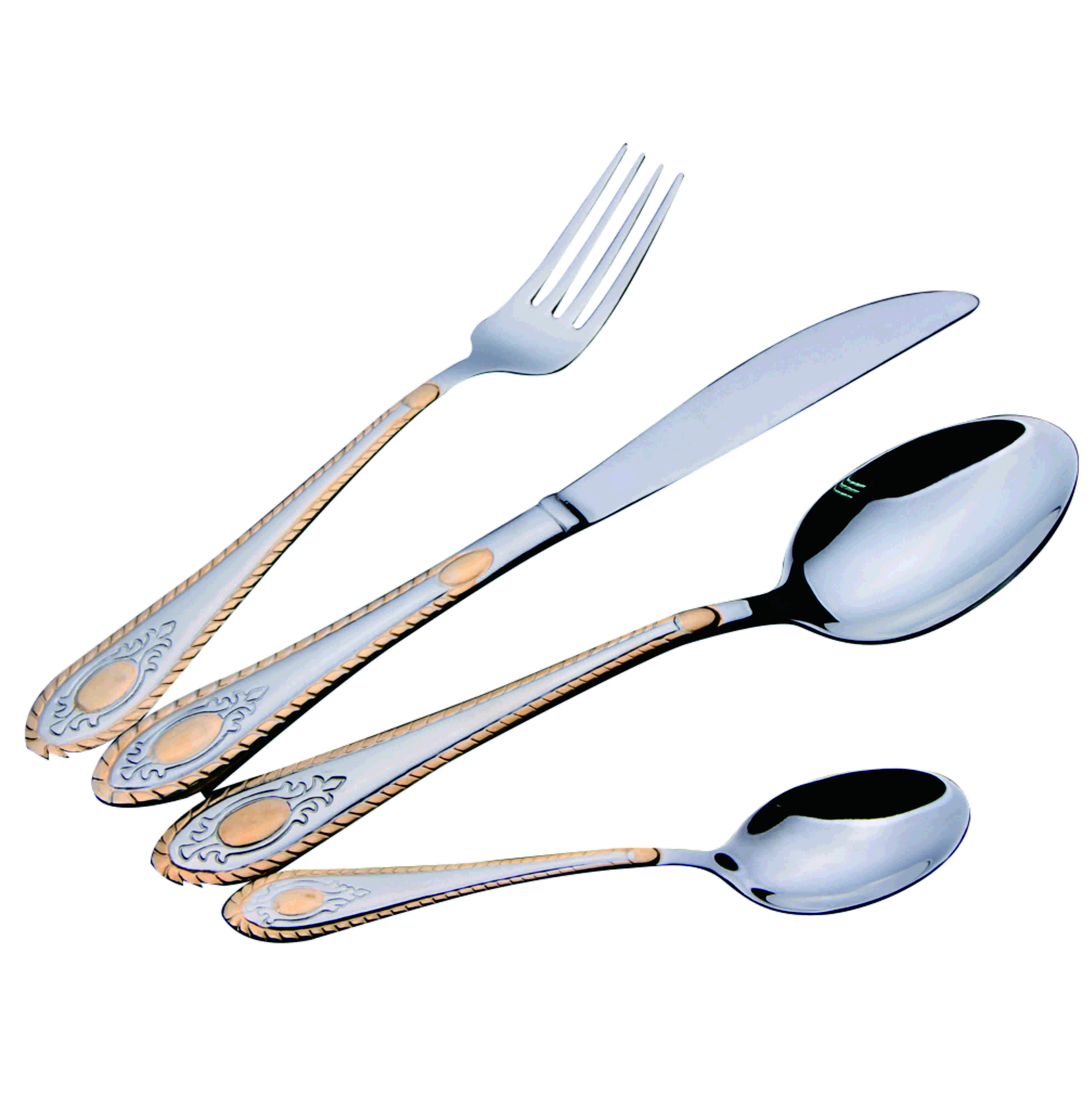 Stainless Steel Flatware Golden and Satin SG-FGS-054