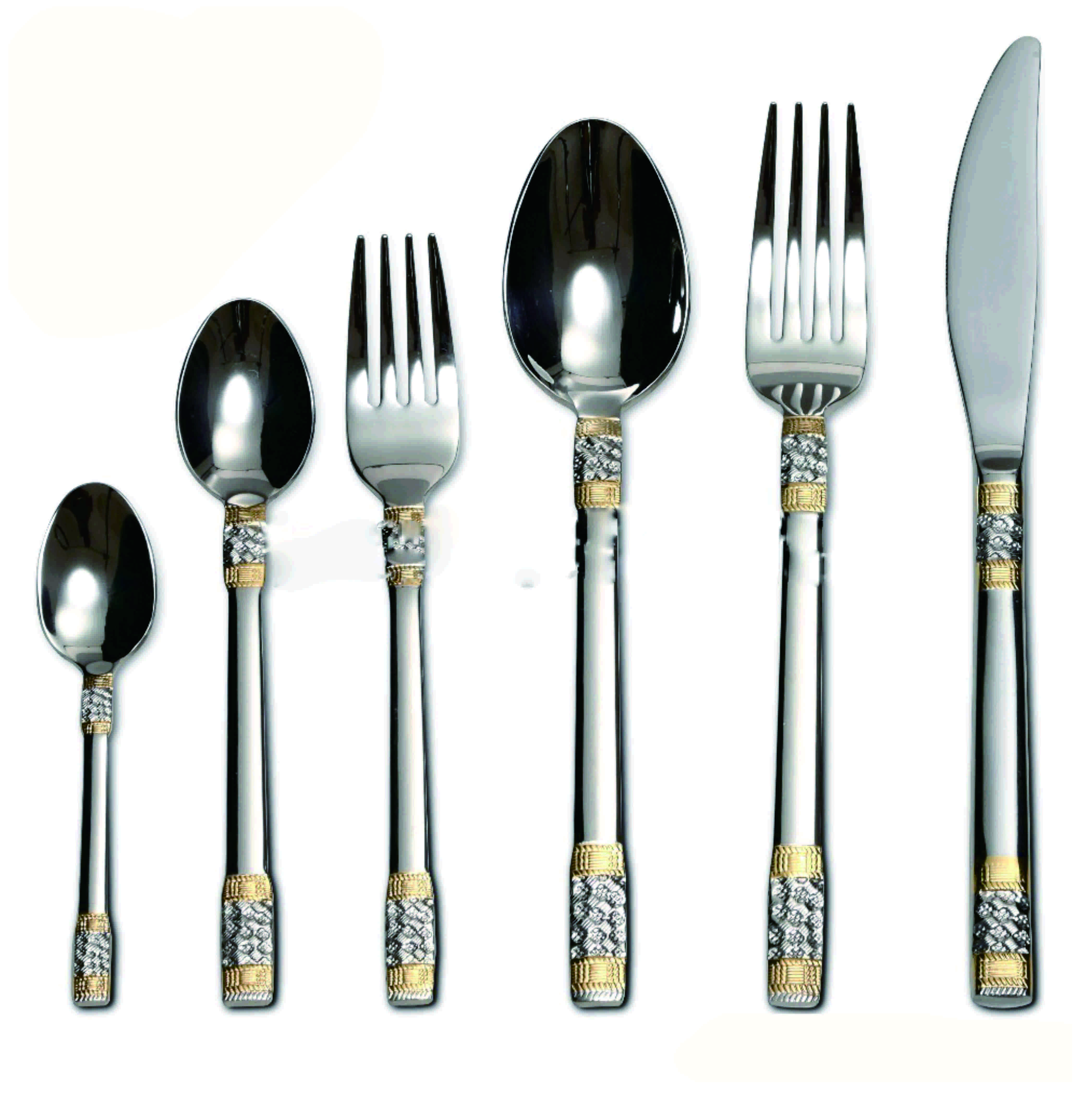 Stainless Steel Flatware Golden and Satin SG-FGS-059