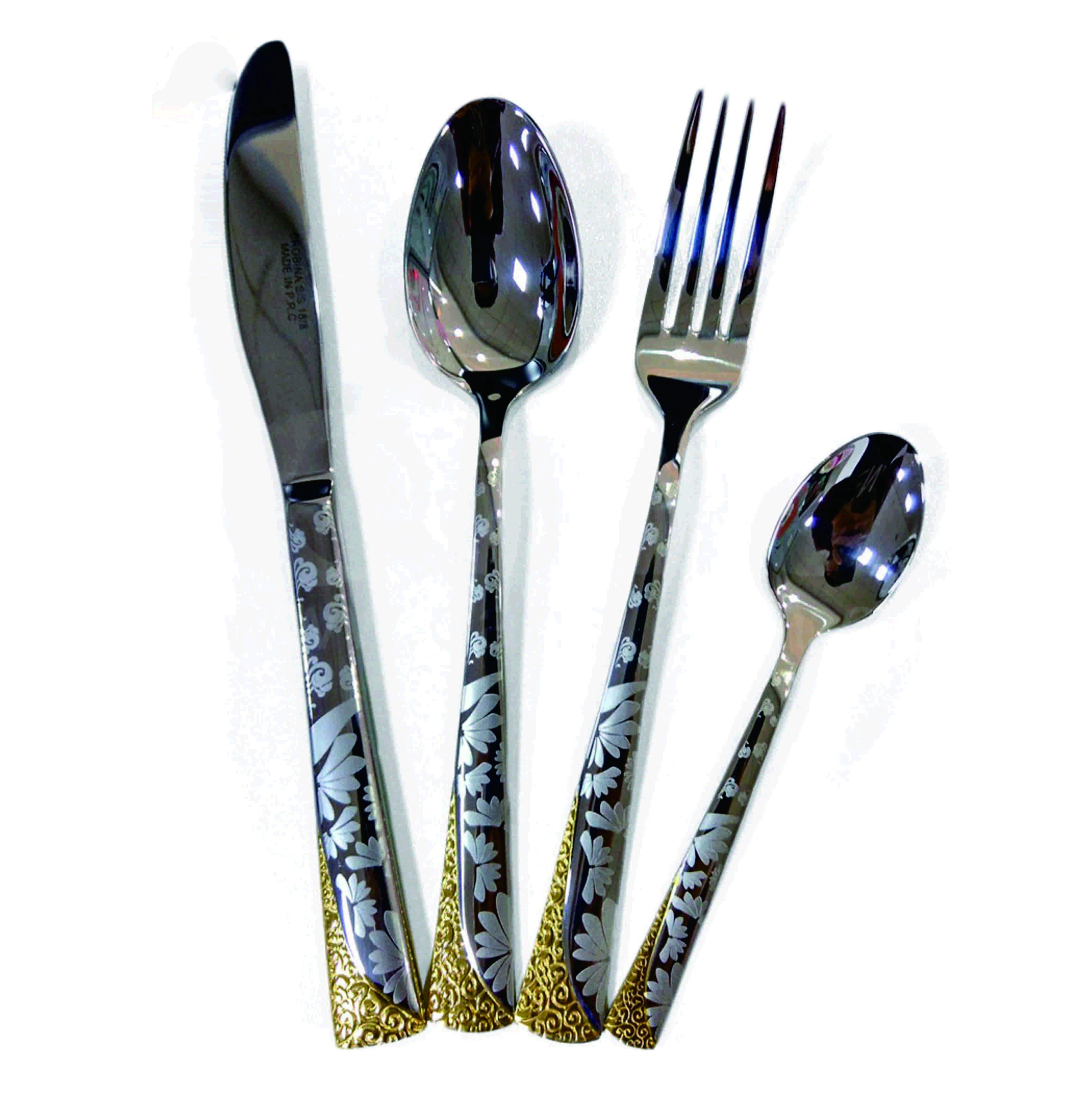 Stainless Steel Flatware Golden and Satin SG-FGS-060