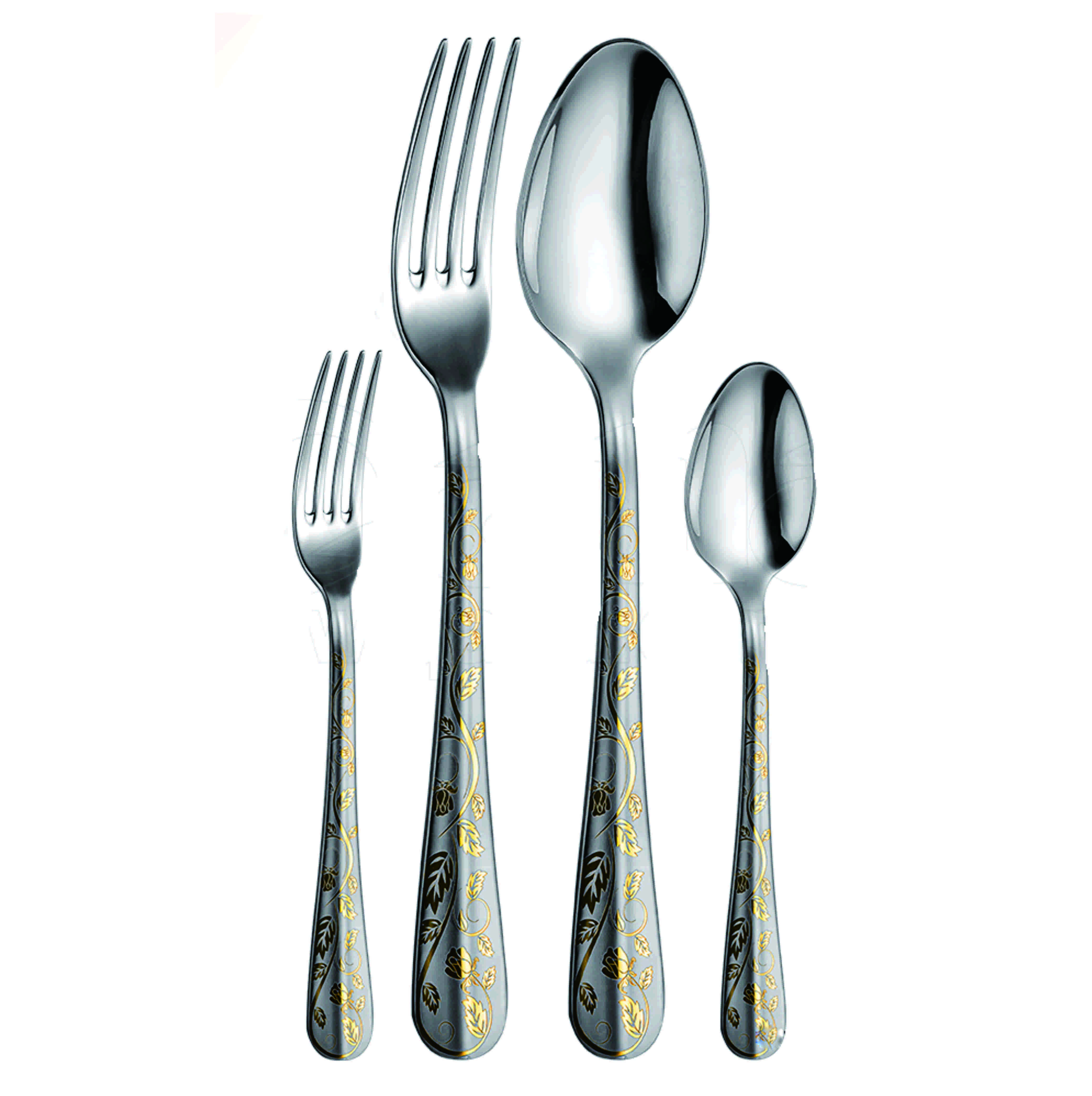 Stainless Steel Flatware Golden and Satin SG-FGS-061